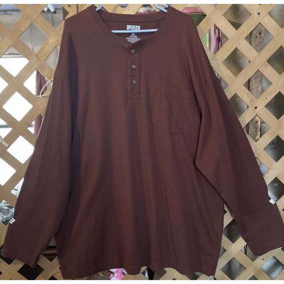 DULUTH Trading Co. Brown Long Sleeved Henley Shirt Men's LongTail 3XL - Picture 1 of 8